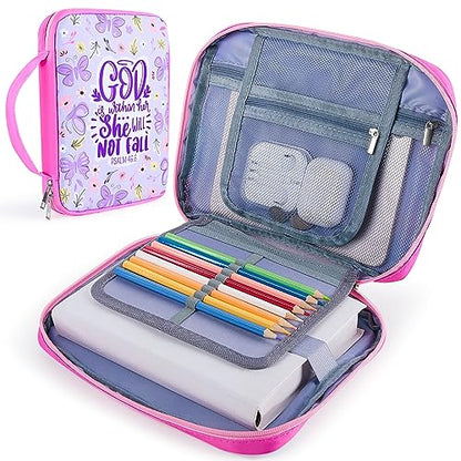 ICOSY Bible Cover, Church Bag for Women and Girls - color: Purple
