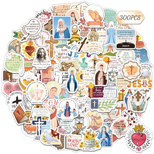 300 PCS Catholic Stickers for Women Adults, Religious Stickers