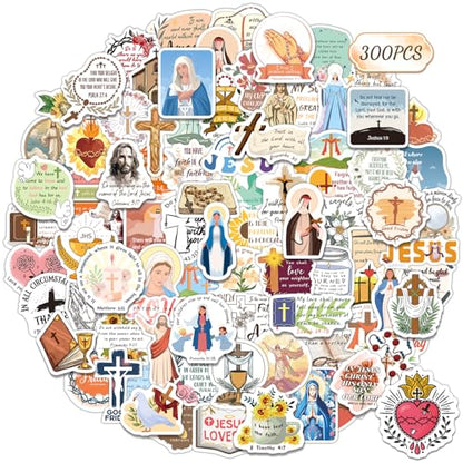 300 PCS Catholic Stickers for Women Adults, Religious Stickers