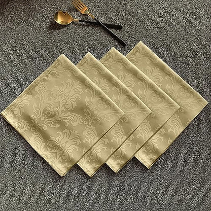 SASTYBALE Jacquard Cloth Napkins Square 20 x 20 Inch Sets of 4, Gold - color: Gold, size: 20" x 20" (Set of 4)