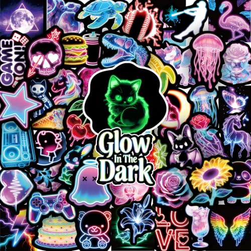 50Pcs Glow in The Dark Neon Water Bottle Stickers for Adults - color: Luminescent-484kscp