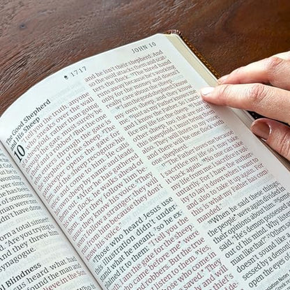 Personalized NLT Super Giant Print Bible – Brown LeatherLike | Filament Enabled | Custom Engraved Name | New Living Translation | 16-Point Super Giant Print | Red Letter | Smyth-Sewn Binding (Name Only)