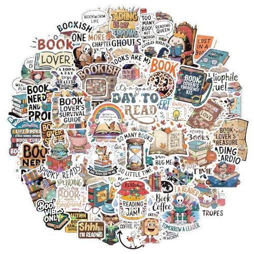 300+ PCS Book Stickers Pack for Kindle Water Bottle Laptop - Waterproof Vinyl Scrapbook Journaling Supplies Cute Bookish Stickers Gift Book Lovers Booktok Accessories (Book Stickers) - color: Book Stickers