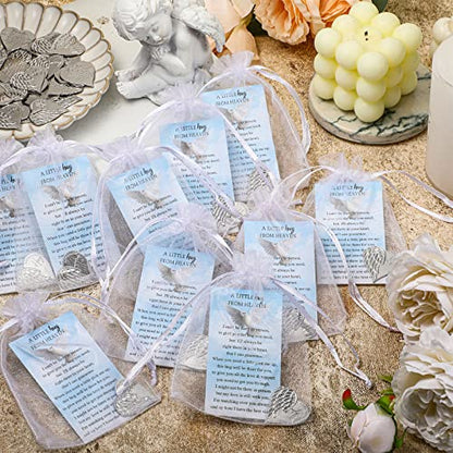 Fumete 100 Sets Heart Pocket Hug Token Angel Coins Prayer Cards, English - style: English
