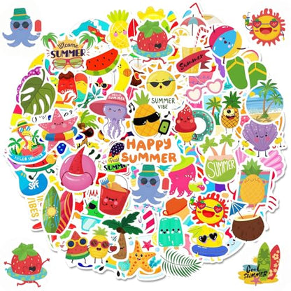 300Pcs Summer Stickers for Kids, Hawaiian Beach Stickers, Tropical Stickers - style: 300Pcs Summer Stickers