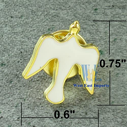 12 Pcs Holy Spirit Lapel Pin, Enamel Dove Confirmation Favors - color: White