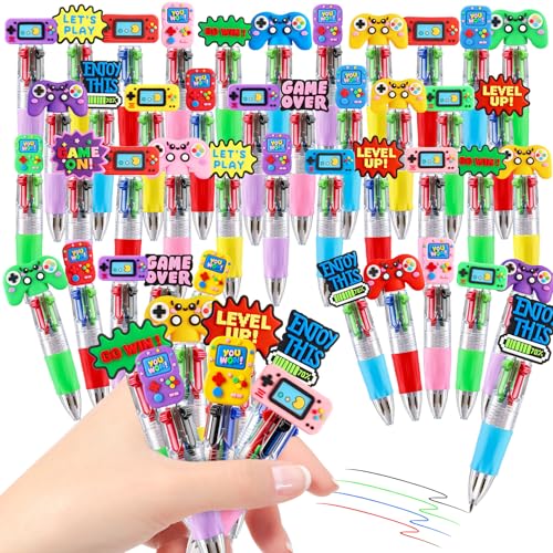 48PCS Video Game Pens, 4-in-1 Multicolor Ballpoint Pens, Fun Game Controller & Console Design, Fun Pens, Gaming Party Favors, Birthday Decorations, Party Supplies - color: Video Game