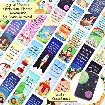 Chinco 30 Pcs Magnetic Bookmarks Christian Bookmarks Bulk Bible Verse Inspirational Scripture Page Clips for Women, Childrens, Kids, Teachers, Mothers Day, Church Supplies, School Gifts (Cartoon) - style: Cartoon