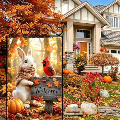 Large Fall Welcome House Flags for Outside 28 x 40 Double Sided - color: Fall, size: 28x40 Inches