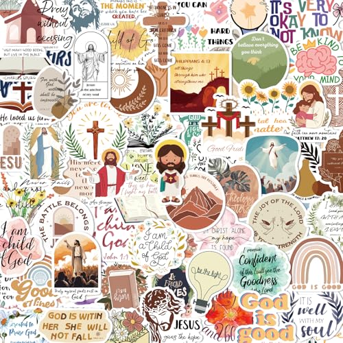 ELZO 302Pcs Christian Stickers, Inspirational Bible Verse Jesus Flower Decals, Waterproof Vinyl Holographic Stickers for Laptop, Water Bottle, Journal, Bible Study Gifts for Christians - color: Christian & Bible