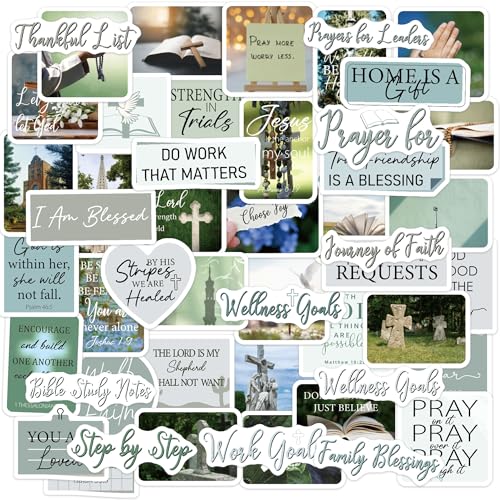 Christian Prayer Board Stickers, Bible Verse Decals for Women Journals - color: Christian Prayer Green