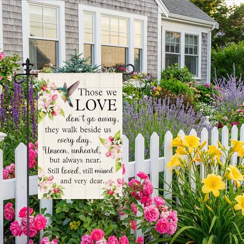 Those We Love Don’t Go Away 12 x 18 Inch Memorial Garden Flag - color: White 3