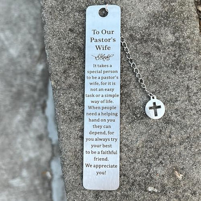 Christian Bookmark Gifts for Women Girls Boys, Inspirational Religious Book Mark Markers Faith - style: To My Pastor Wife