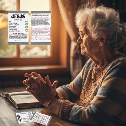 200 Pcs Gospel Tract Cards, Jesus Paid It All Salvation Prayer Cards, Christian Bible Verse Pocket Cards, Inspirational Scripture Postcards for Church Outreach, Evangelism, Gifts