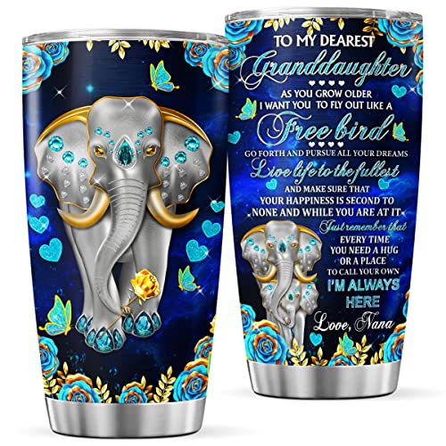 CUBICER Elephant Coffee Tumbler Jewelry Style Travel Mug With Lid Birthday Gifts For Women Friends Animal Lovers Insulated Cup Stainless Steel Tumblers Hot And Cold Inspirational Quotes - color: Elephant