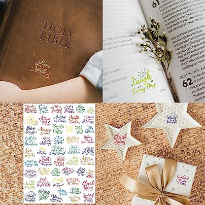 1000 PCS Bible Verse Stickers, Clear Inspirational Pray Stickers Encouraging Scripture Decals Jesus Christian Religious Faith Labels for Scrapbooks Bottles Computer Planner Diary Album Kids Adults - color: Colour Text Version
