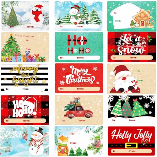 432pcs Christmas Gift Tags Stickers Christmas Gift Tags Self Adhesive Stickers, Gift Tags for Christmas Presents Christmas to from Stickers for Gifts Tag Stickers - style: Christmas Tags