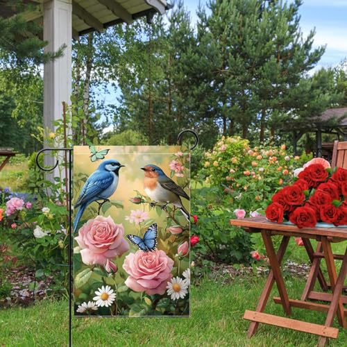 Spring Summer Bird Garden Flags for Outside 12x18 Double Sided - color: Blue Bird, size: 12x18 Inches