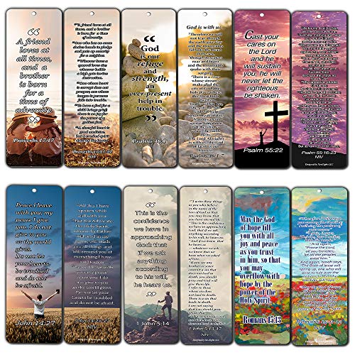 NewEights Christian Bookmarks Cards with Popular Inspirational (Pack of 12) - color: Popular Inspirational Bible Verses (Pack of 12)