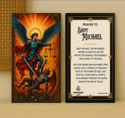 5-Pack Laminated Saint Michael the Archangel Prayer Cards – Catholic Holy Card with Traditional Prayer & Artwork – Durable Handheld size Devotional Keepsakes