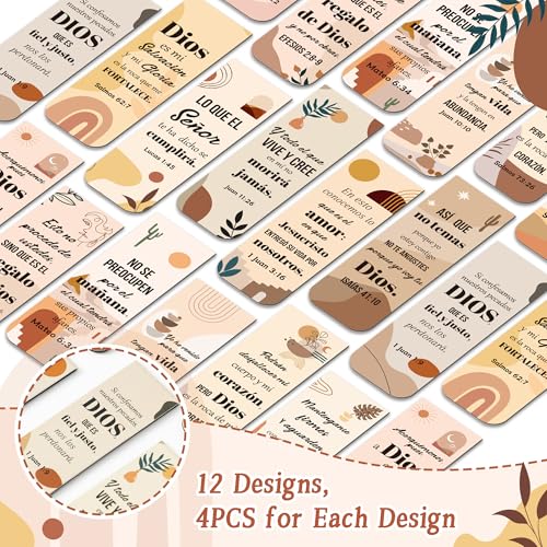 Haooryx Bible Verse Magnetic Bookmarks 48Pcs Motivational Book Markers - style: Spanish
