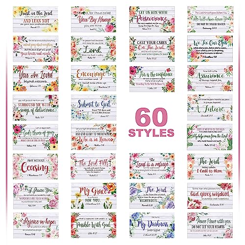 Estune 240 Pcs Bible Verse Cards bulk with Full Scripture, Flower Style - style: Flower Style
