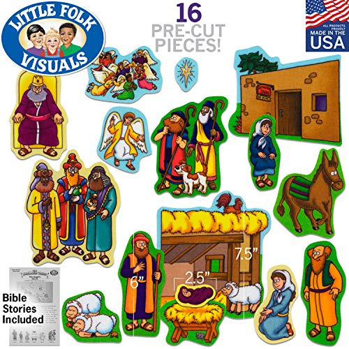 Little Folk Visuals Beginners Bible: Baby Jesus Precut Felt Pieces, 16 Pieces Set