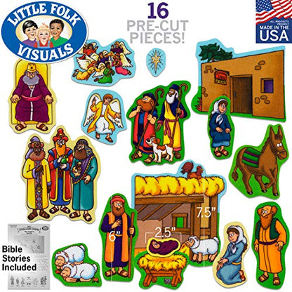 Little Folk Visuals Beginners Bible: Baby Jesus Precut Felt Pieces, 16 Pieces Set