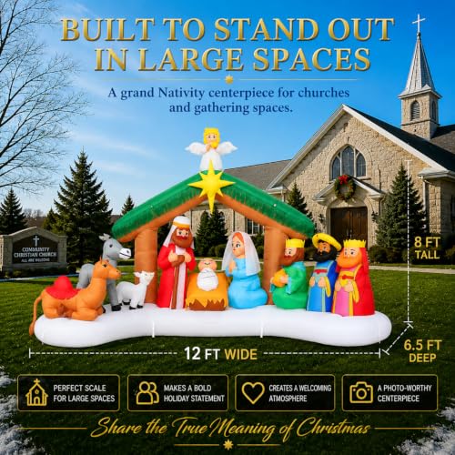 Toiyjofe 12FT Christmas Nativity Scene Inflatable with Jesus, Mary & Joseph - color: Jesus