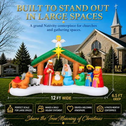 Toiyjofe 12FT Christmas Nativity Scene Inflatable with Jesus, Mary & Joseph - color: Jesus