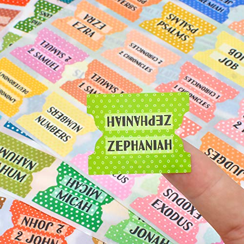 Bible Index Tabs New & Old Testament Tabs Matte Laminated Floral Design, Bible Journaling Supplies - 122 Pcs (Polka Dots) - color: Dots
