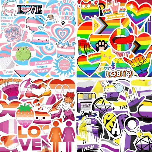 300 PCS Pride Stickers Bulk, Mixed All Kinds of LGBTQ+ Stickers for Trans Lesbian LGBTQ Bi, Gay Pride Accessories, Rainbow Stickers for Pride Month Decorations & Party Supplies(No Duplicates) - style: 300 PCS Pride Stickers
