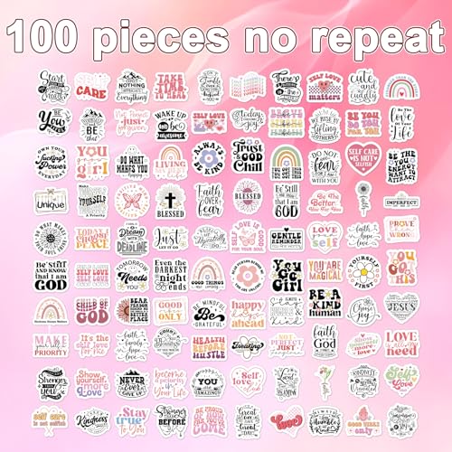 Boho Motivational Stickers for Adults - 100 Pcs Bible Verse Water Bottle Stickers, Religious Inspirational Waterproof Scrapbook Decals, Vinyl Sticker for Laptop Phone Journaling Skateboard - style: Bohemian