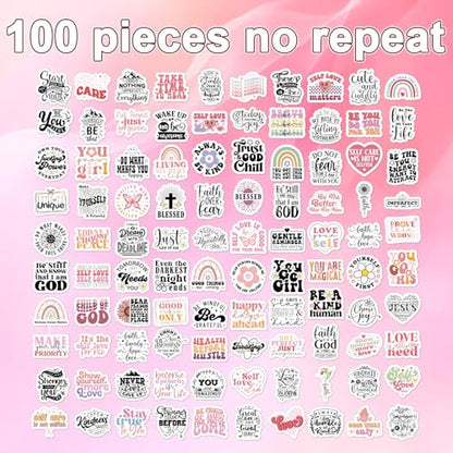 Boho Motivational Stickers for Adults - 100 Pcs Bible Verse Water Bottle Stickers, Religious Inspirational Waterproof Scrapbook Decals, Vinyl Sticker for Laptop Phone Journaling Skateboard - style: Bohemian