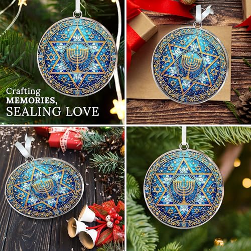 HEXMOZ Hanukkah Gifts - Hanukkah Ornaments for Tree, Jewish Ornaments - color: Hanukkah