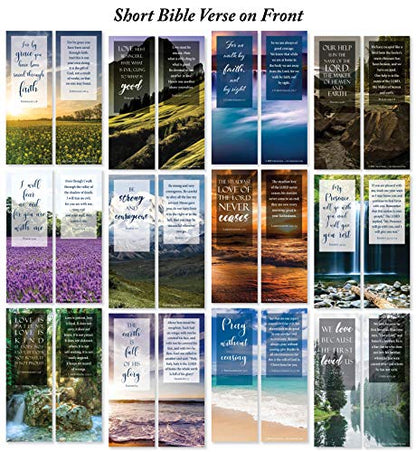 Bible Verse Bookmarks with Full Scripture - Pack of 48