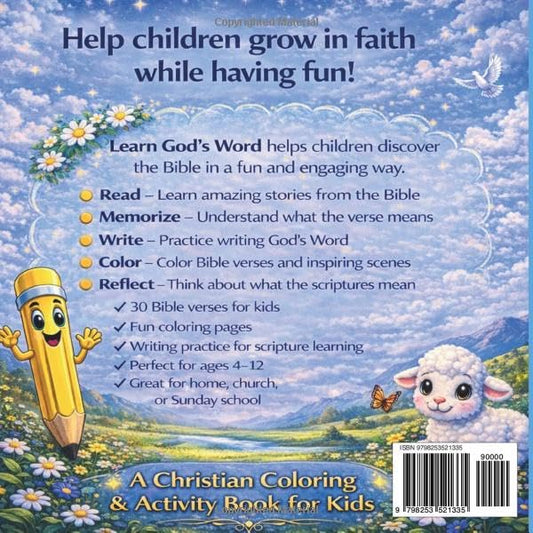 Learn God's Word: Bible Verses to Read, Understand, Write & Color