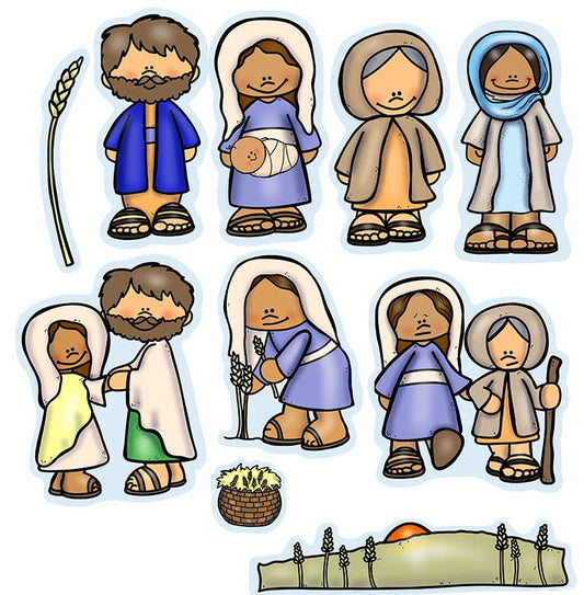 Ruth & Naomi Felt Figures Bible Flannel Board Stories