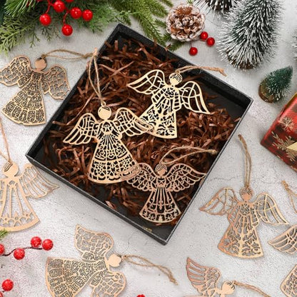 Halloscume 36 Pcs Christmas Wooden Angel Ornaments, Vintage,Classic Style - style: Classic