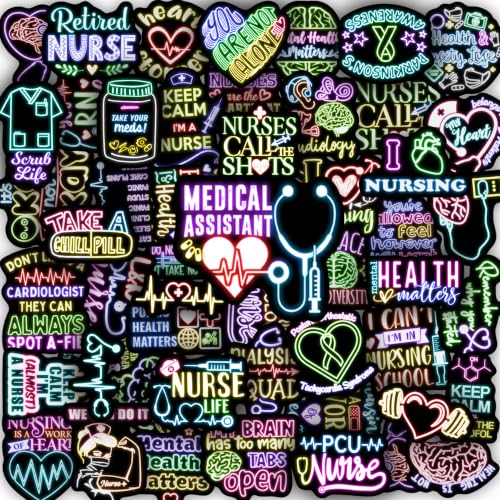 50 Pcs Neon Mental Health Stickers for Water Bottle - color: Non-luminescent-164kshr