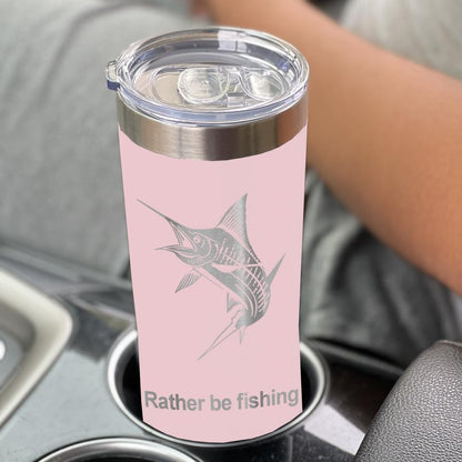 LaserGram Personalized 22oz Skinny Tumbler, Christian Cross (Pink) - color: Pink