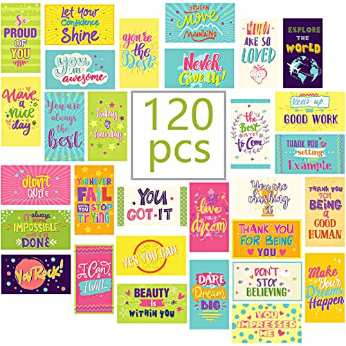 Outus 120 Pcs Motivational Encouragement Inspirational Card Boho Rainbow - style: Fresh Style