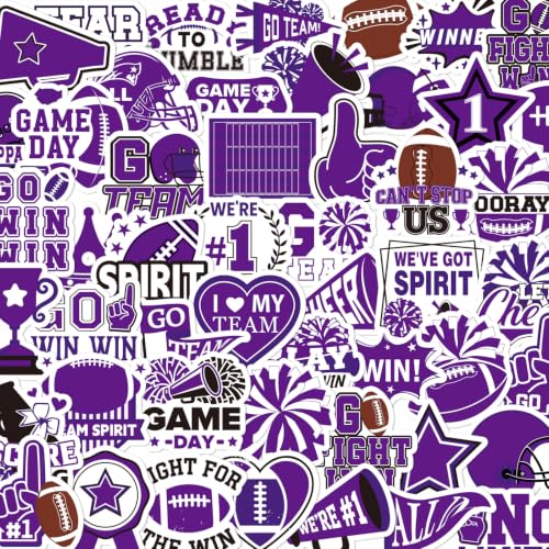 100 Pcs Purple Team Spirit Stickers Cheer Sports Stickers for Face - style: Purple Team Spirit