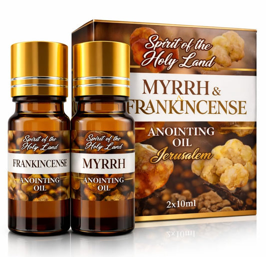 Biblical Myrrh & Frankincense Anointing Oil from Jerusalem 2 Bottles x 10ml