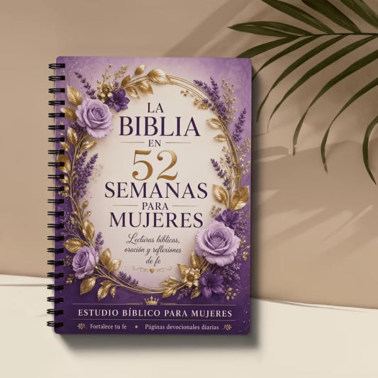 52-Week Spanish Bible Study Planner for Women – Floral Cover Scripture Journal, Weekly Reading Log & Devotional Notebook, Portable Christian Diary for Spanish Learners