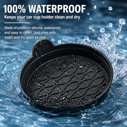 Black Silicone Car Cup Holder Coasters, Set of 4, Car Cup Holder Inserts, Interior Trim Accessories for Sedan, SUV and Pickup Truck
