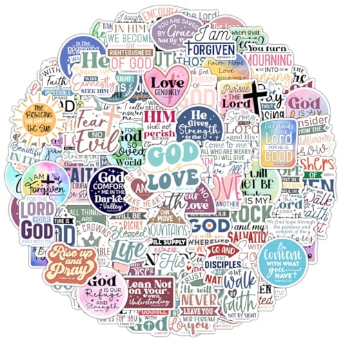 100 Pack Christian Scripture Stickers, Inspiring Religious Gifts for Summer Camps VBS, Journaling, Water Bottles, Bible Verse Stickers, Christian Gifts for Women Kids Teens Boys and Girls (Scripture) - color: Scripture