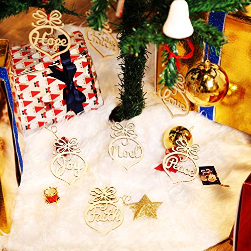 Bememo 30 Pcs Christmas Ornaments Hanging Wooden Christmas Tree Decoration