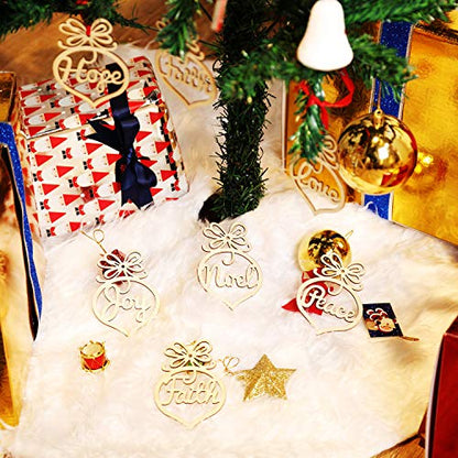 Bememo 30 Pcs Christmas Ornaments Hanging Wooden Christmas Tree Decoration