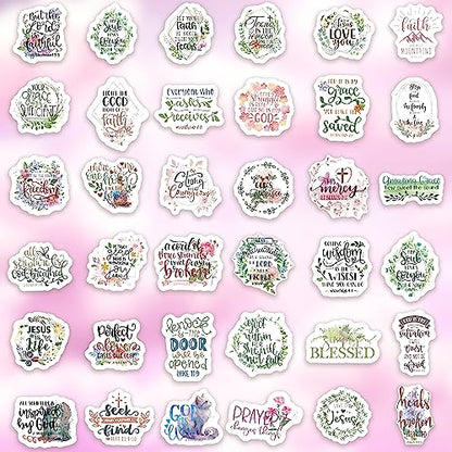 300pcs SLAPAFLIFE Inspirational Christian Stickers - Bible Verse Designs for Journaling, Motivational & Uplifting